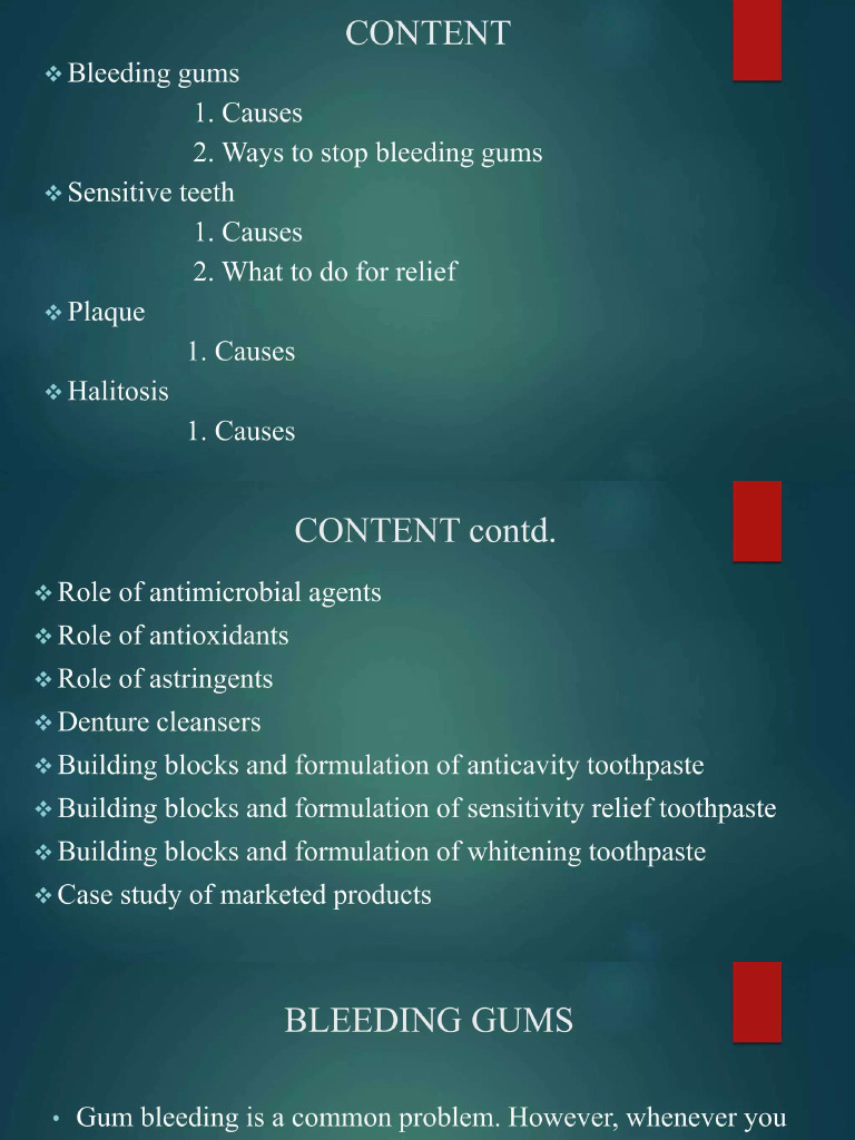 Building Blocks of Oral Care Product | PDF