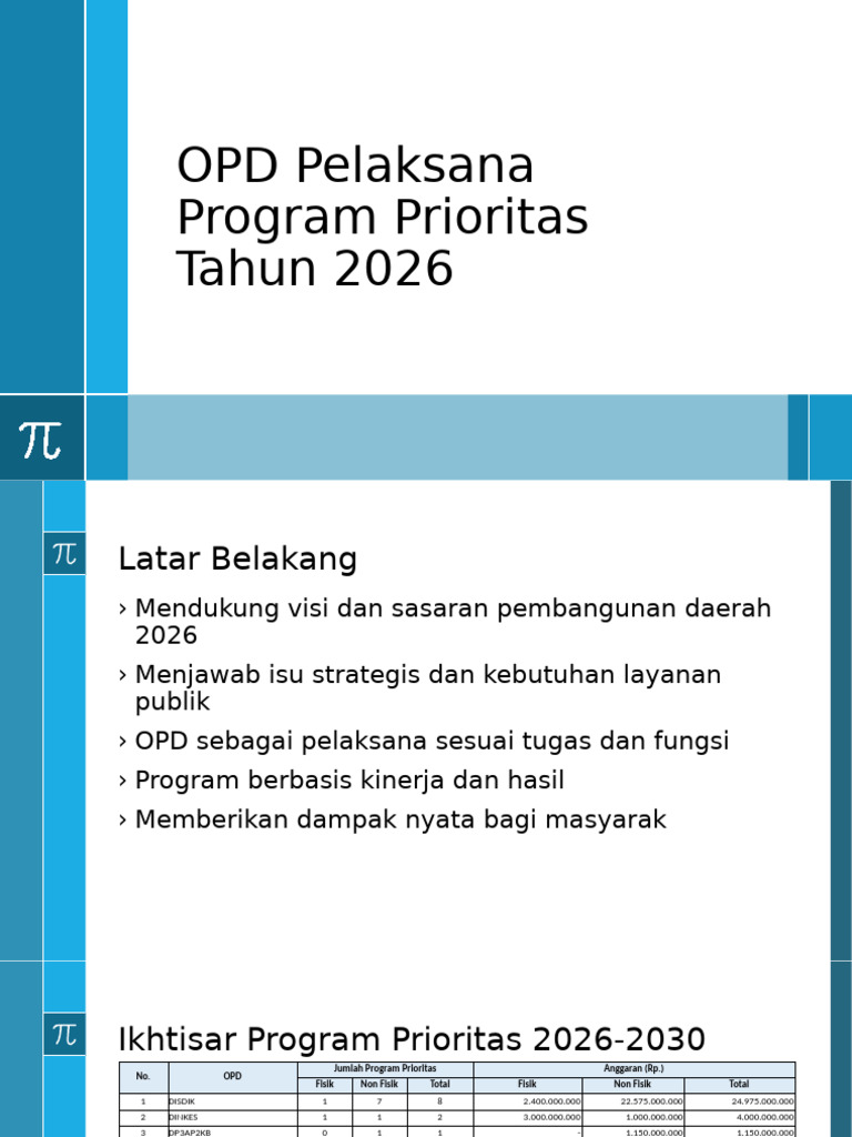 Program Prioritas OPD 2026-2030 | PDF