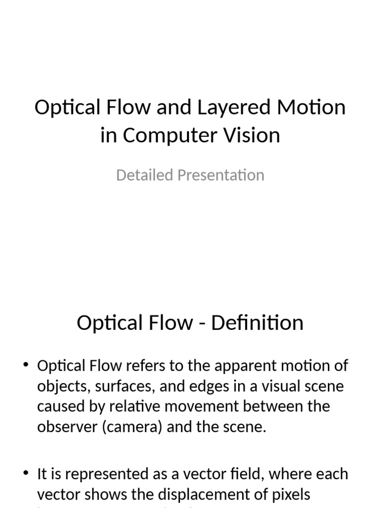 Optical Flow vs. Layered Motion Explained | PDF | Applied Mathematics ...