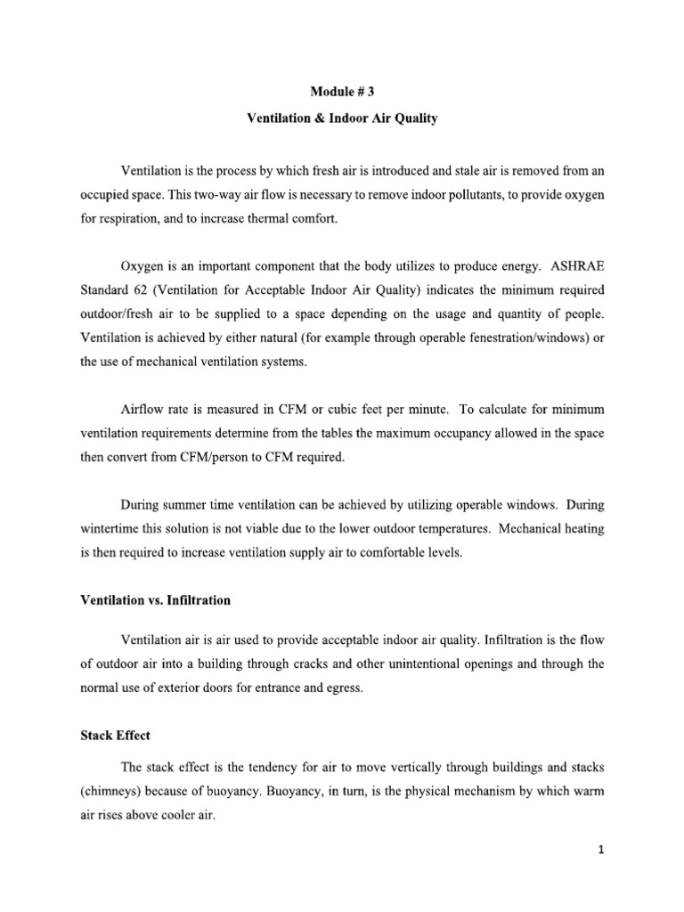 Module # 3 Ventilation & Indoor Air Quality | PDF