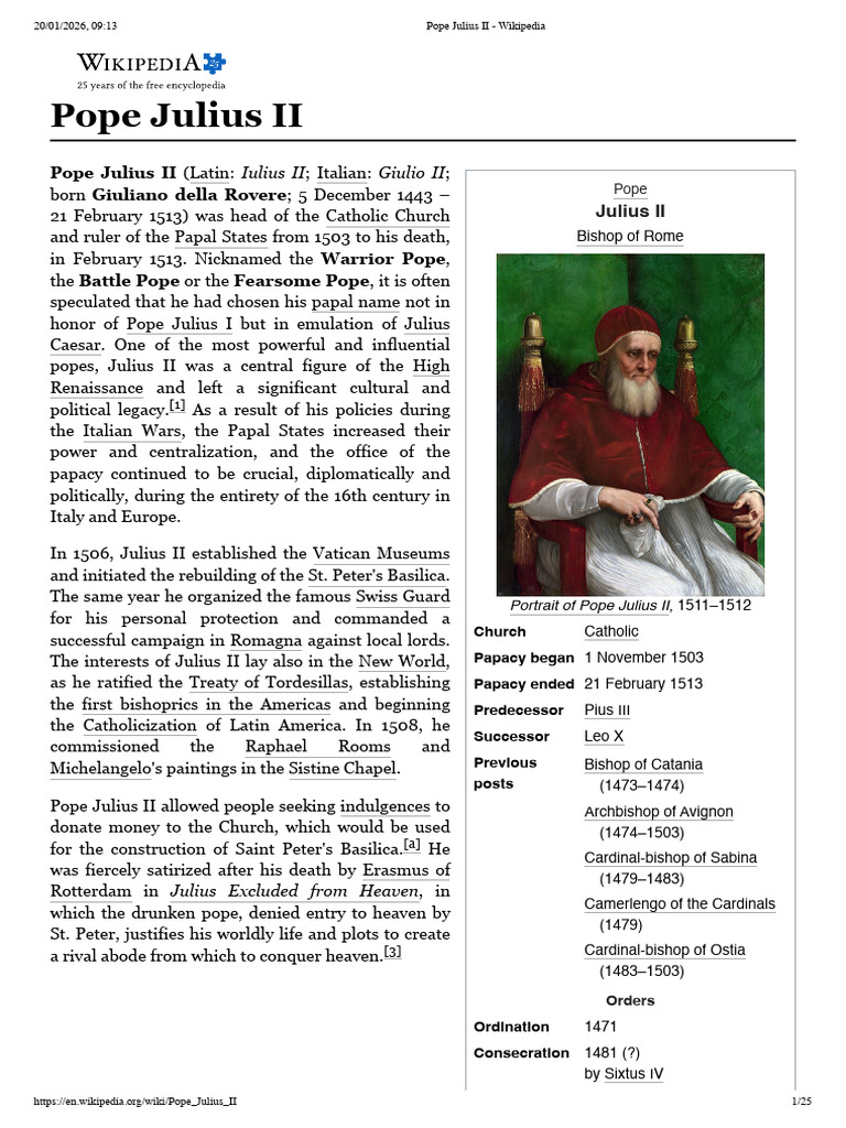 Pope Julius II: The Warrior Pope | PDF | Holy See