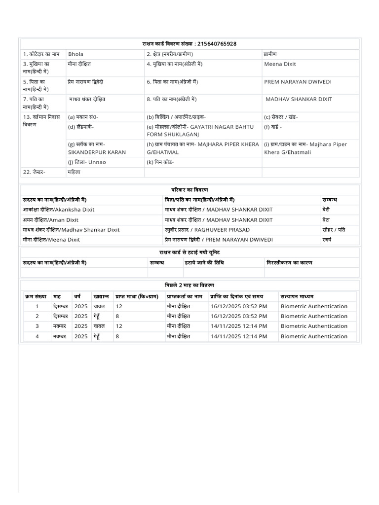 Rashan Card . | PDF