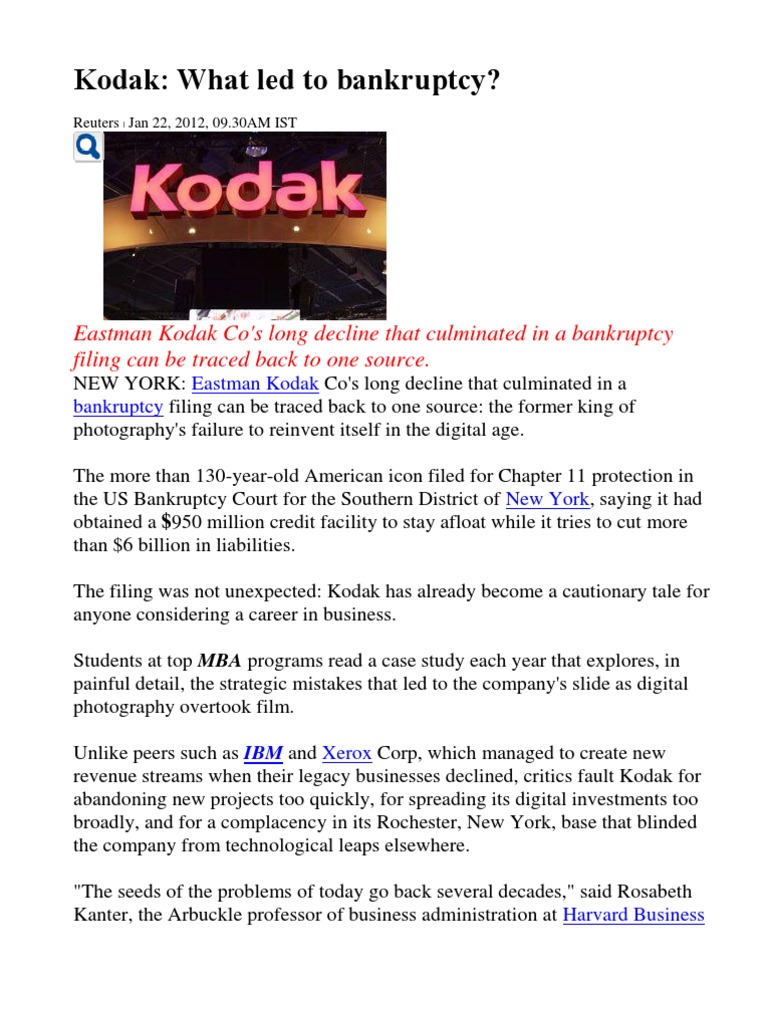 Could This Be Kodak'S Final Chapter? Debt Crisis Deepens - 2r4qrj6