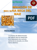 Determinación de Materia Seca Del Maiz