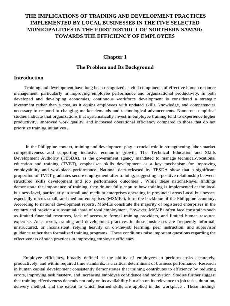 Training Impact on Employee Efficiency | PDF | Employment | Vocational ...