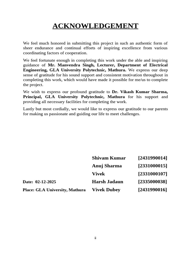 3project acknowlegement | PDF