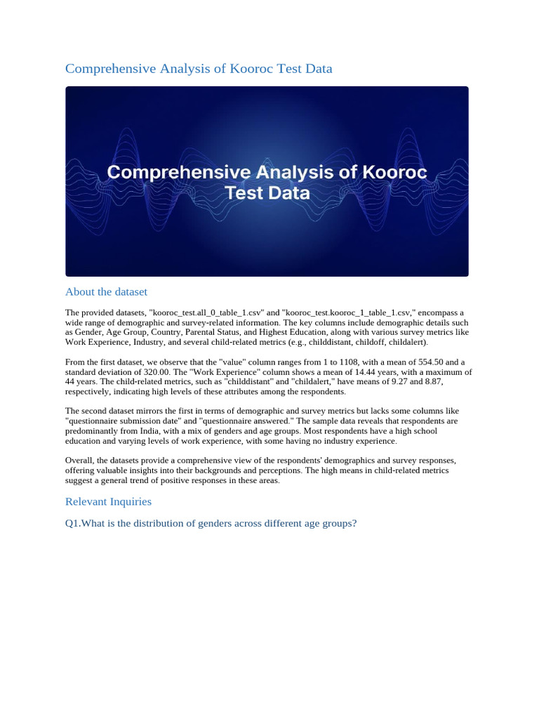 Kooroc Test Data Analysis Insights | PDF | Outlier | Descriptive Statistics
