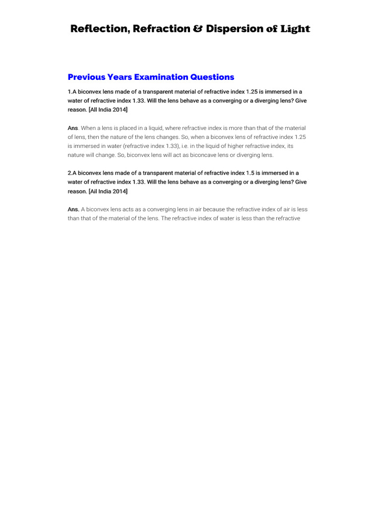 light 02 | PDF | Refractive Index | Refraction