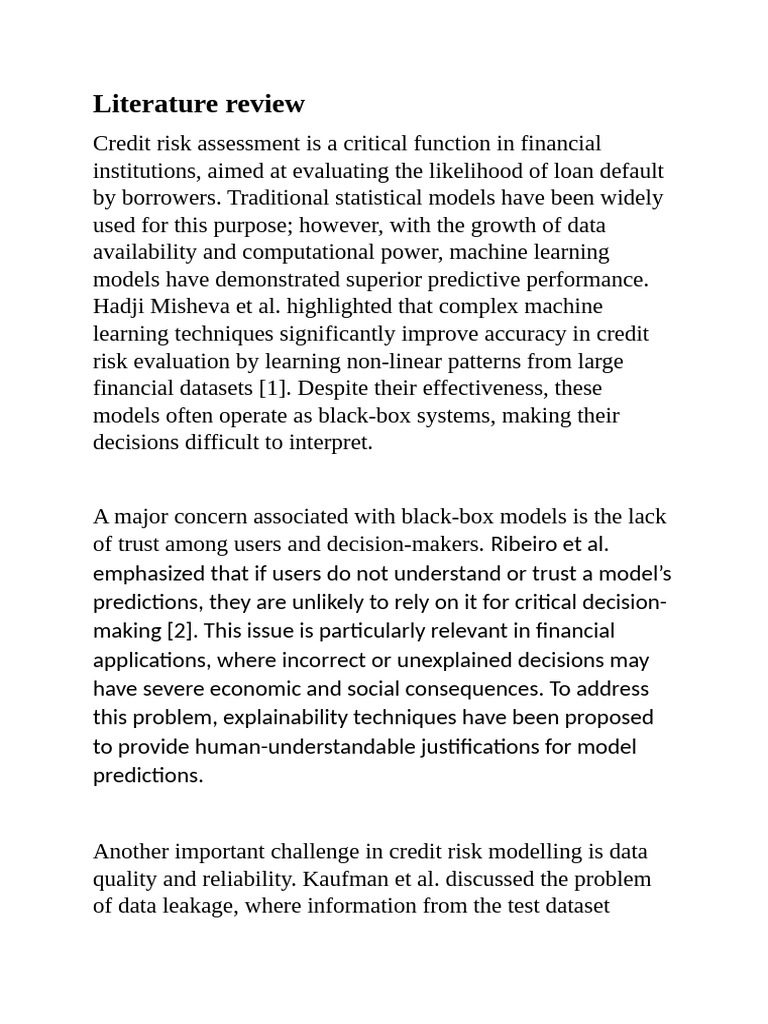 Explainable AI in Credit Risk Assessment | PDF | Learning | Information ...