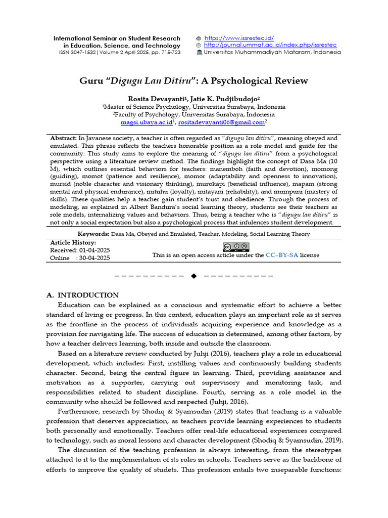 Psychological Insights on Teacher Role Models | PDF | Teachers | Learning