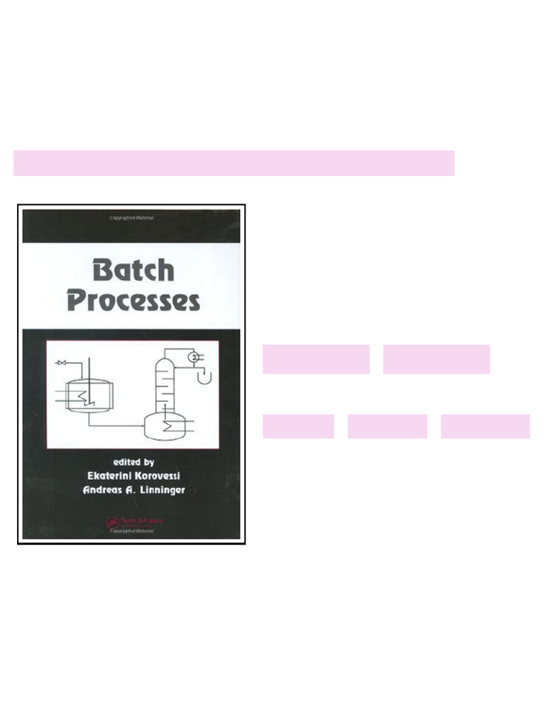 Batch Processes 1st Edition Ekaterini Korovessi Complete Edition | PDF ...