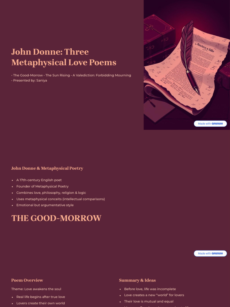 John Donne Three Metaphysical Love Poems | PDF