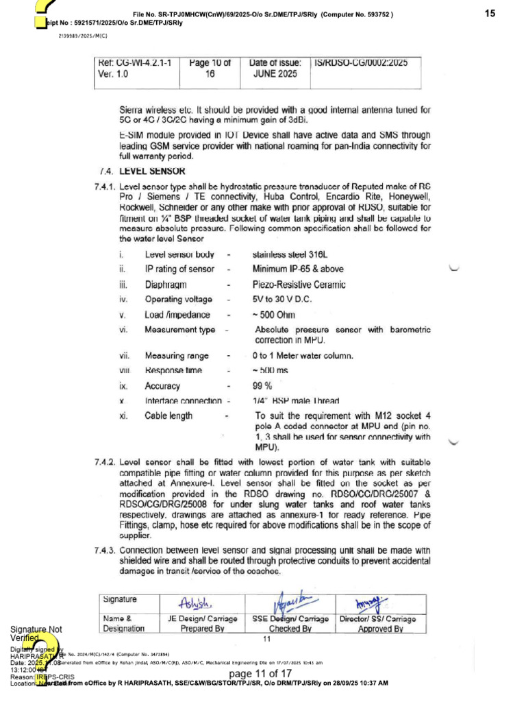 IREPS-CRIS Document Signatures Summary | PDF