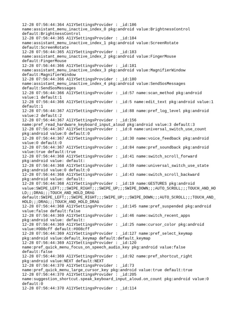 Accessibility Settings Provider Data | PDF | Computing Platforms | Free ...