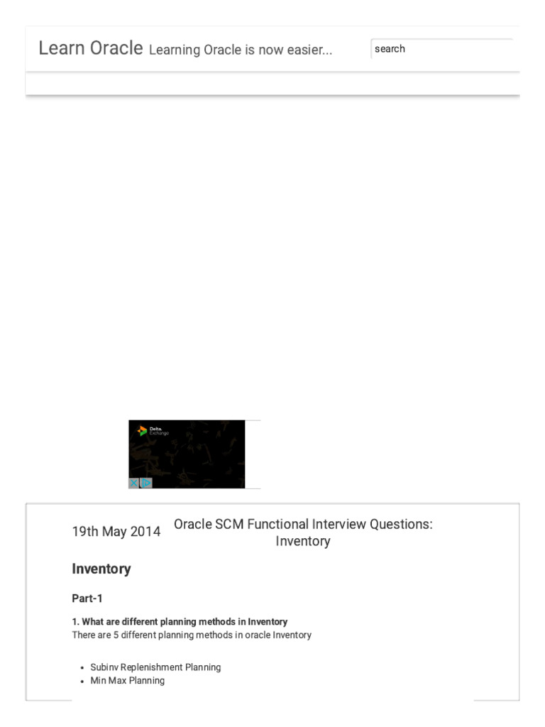 Oracle Inventory Planning Methods Guide | PDF | Inventory | Income ...