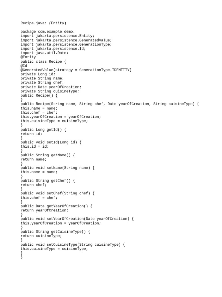 Java Recipe Management System | PDF | Databases | Data Management
