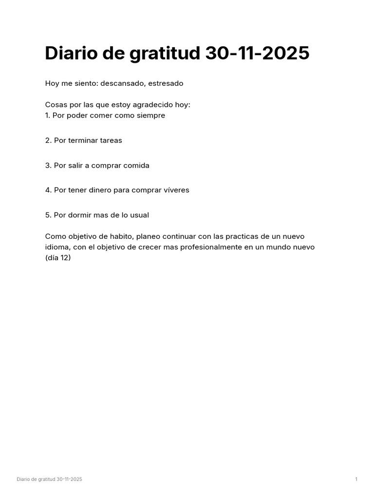 Diario de Gratitud y Crecimiento Personal | PDF