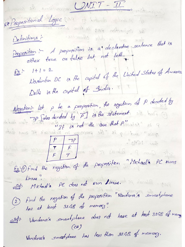 Unit 2.1 MFCA Propositional Logics | PDF