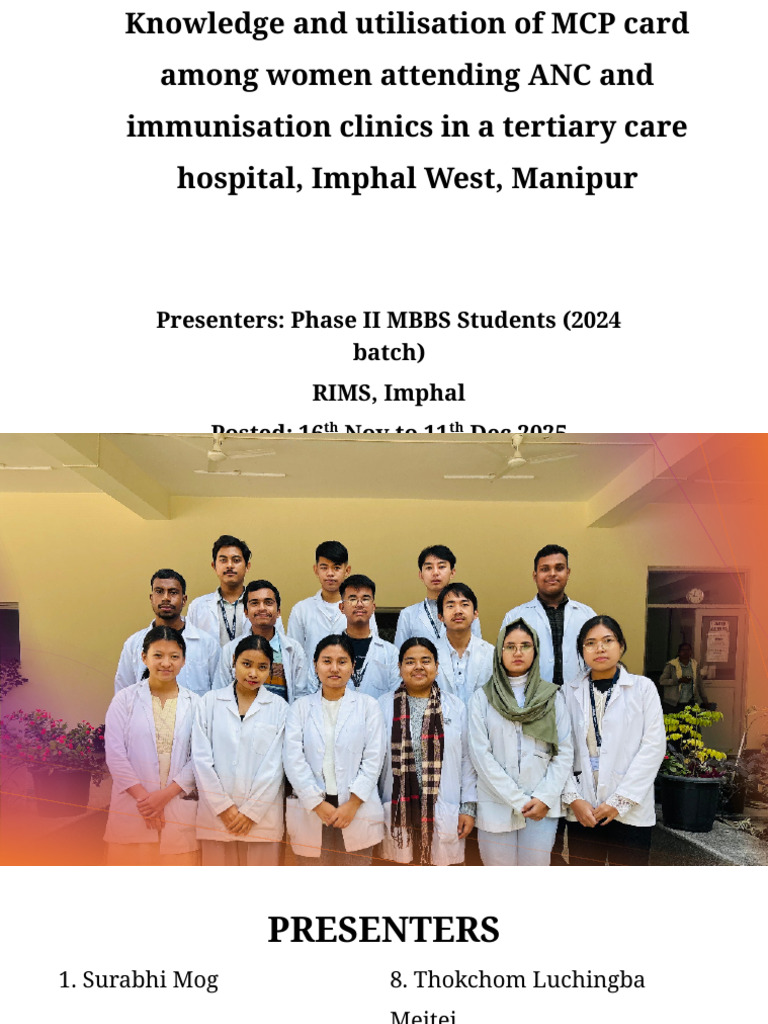 MCP Card Awareness Among Women in Imphal | PDF | Women's Health ...
