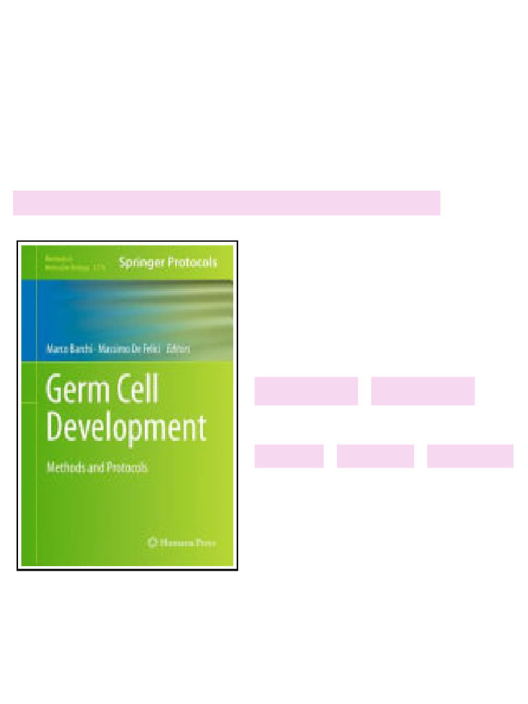 Germ Cell Development Methods and Protocols 1st Edition Marco Barchi ...