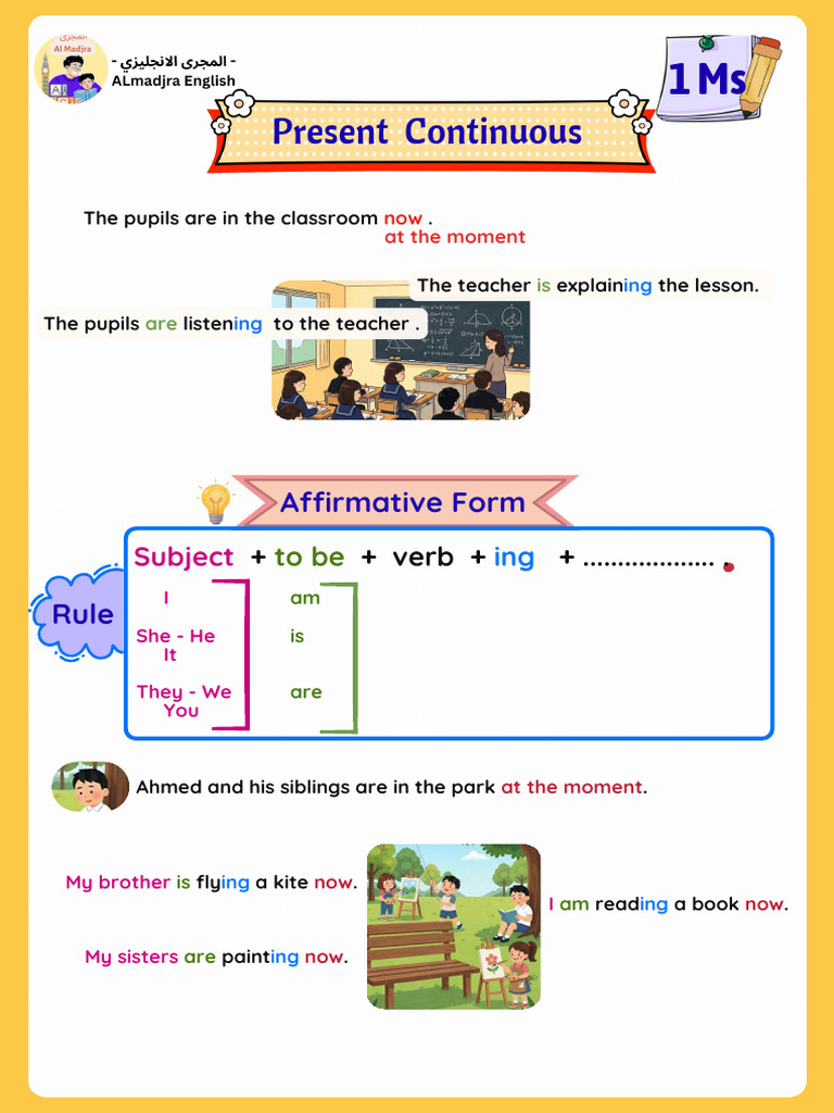 Present Continuous Grammar Exercises | PDF