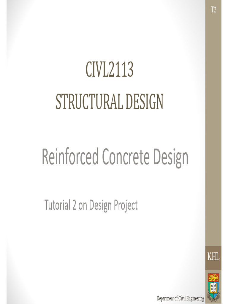 CIVL2113 Structural Design Tutorial on Design Project T2 | PDF | Beam ...