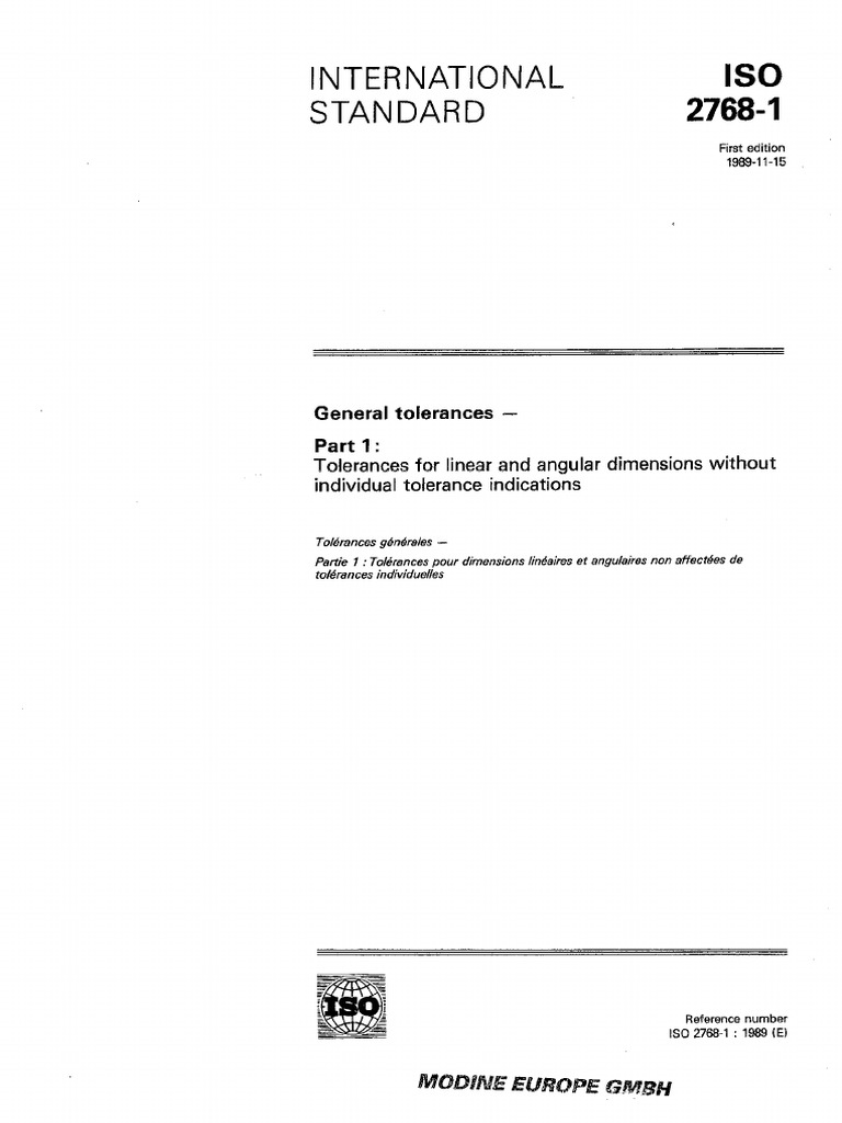 Iso - 2768-1 1989-11 | PDF