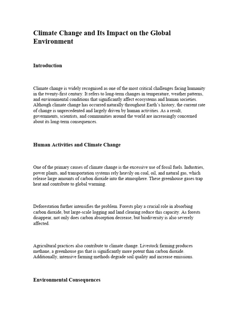 Climate Change: Global Impact Overview | PDF | Climate Change | Climate