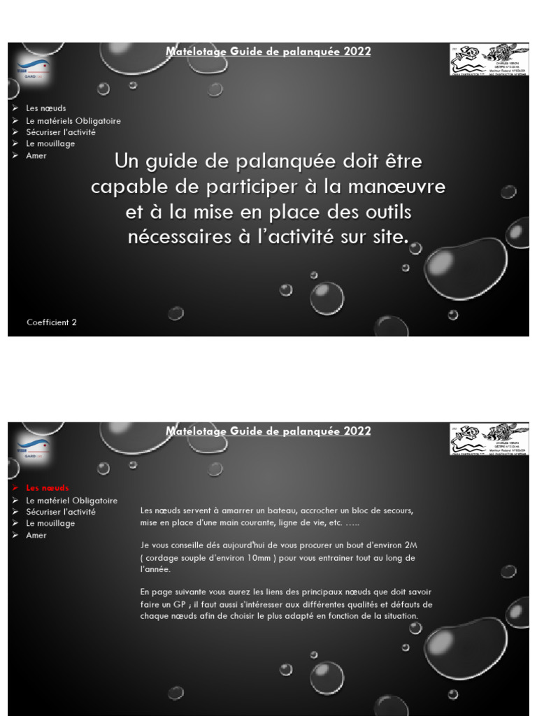 Guide de palanquée 2022 : Matelotage et Sécurité | PDF | Ancre