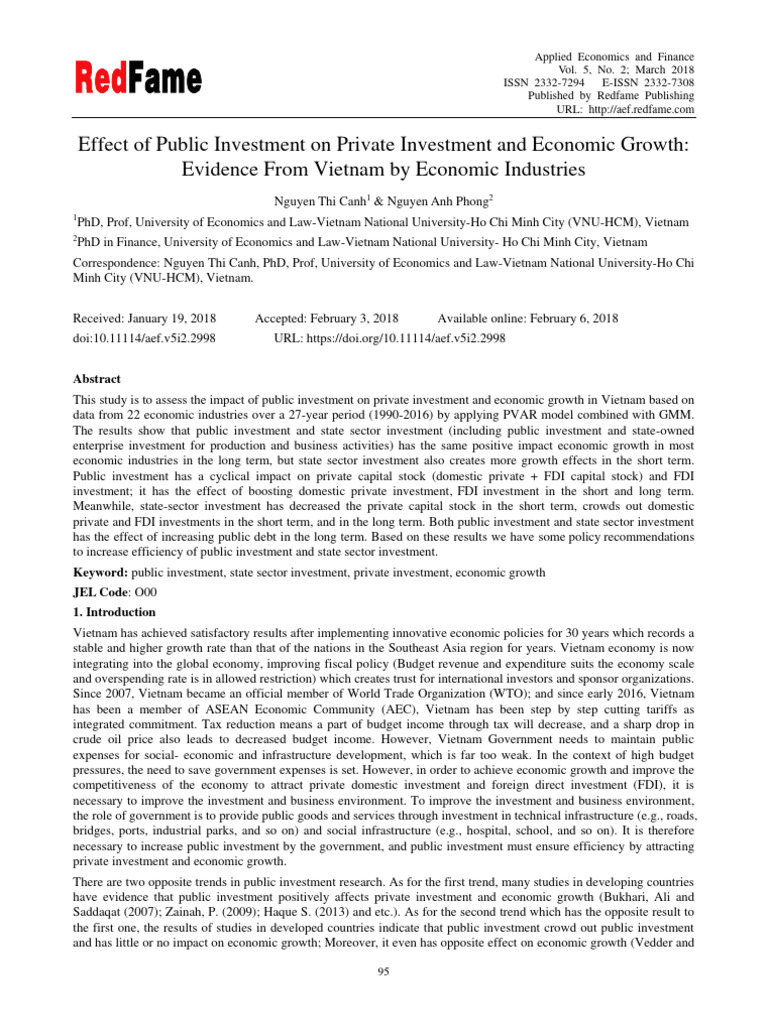 Impact of Public Investment on Vietnam's Growth | PDF | Production ...