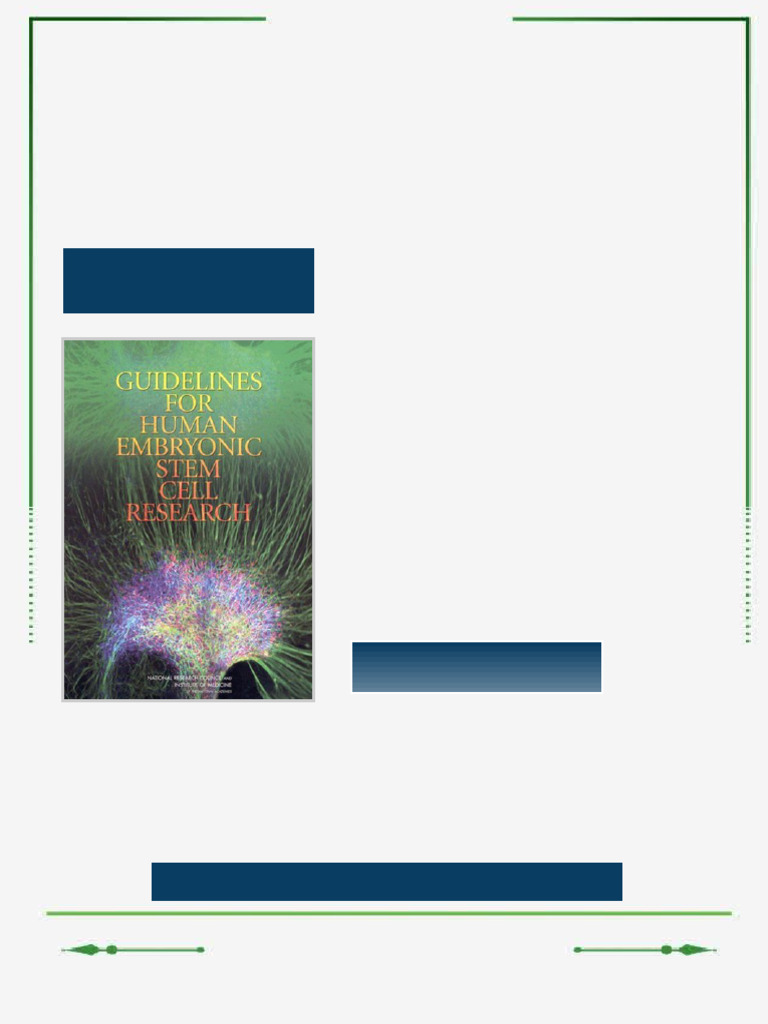 Guidelines for Human Embryonic Stem Cell Research 1st Edition Committee ...