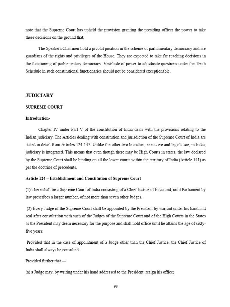 Supreme Court of India: Structure & Powers | PDF | Certiorari | Writ