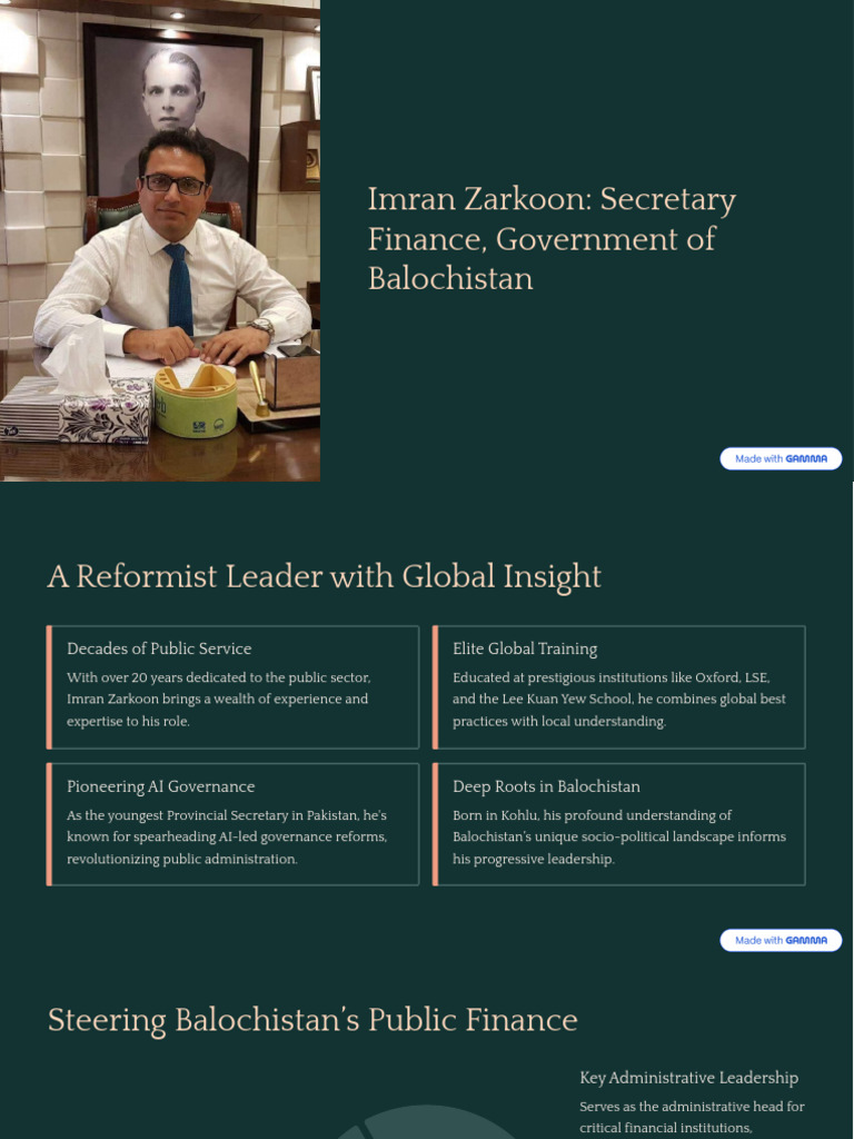 Imran Zarkoon: Transforming Balochistan Finance | PDF | Governance ...