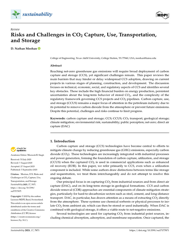 CO2 Capture: Risks and Challenges in CCS | PDF | Carbon Capture And ...