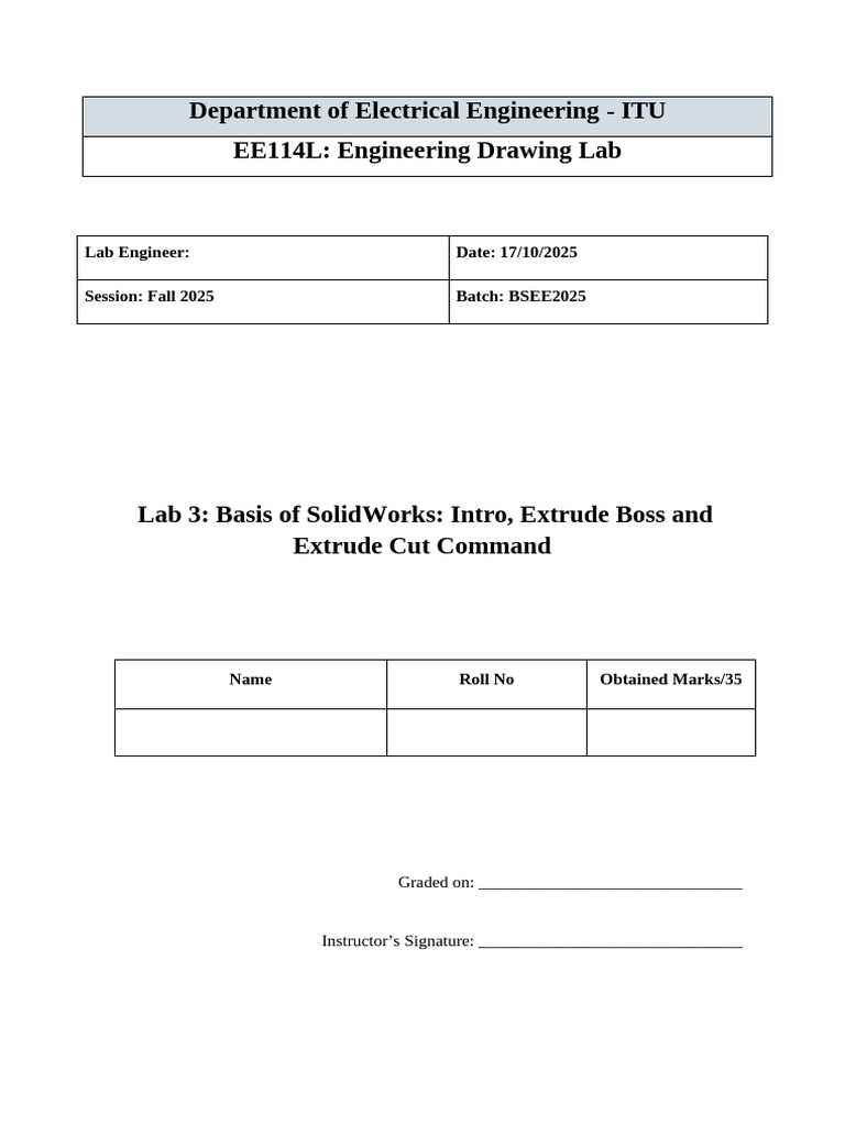 SolidWorks Lab Guide for Engineers | PDF | Rectangle | Ellipse