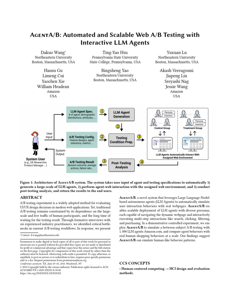 Automated A/B Testing with LLM Agents | PDF | Simulation | Human ...