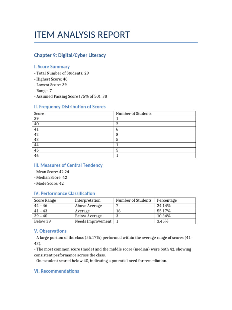 Item Analysis Chapter9 | PDF