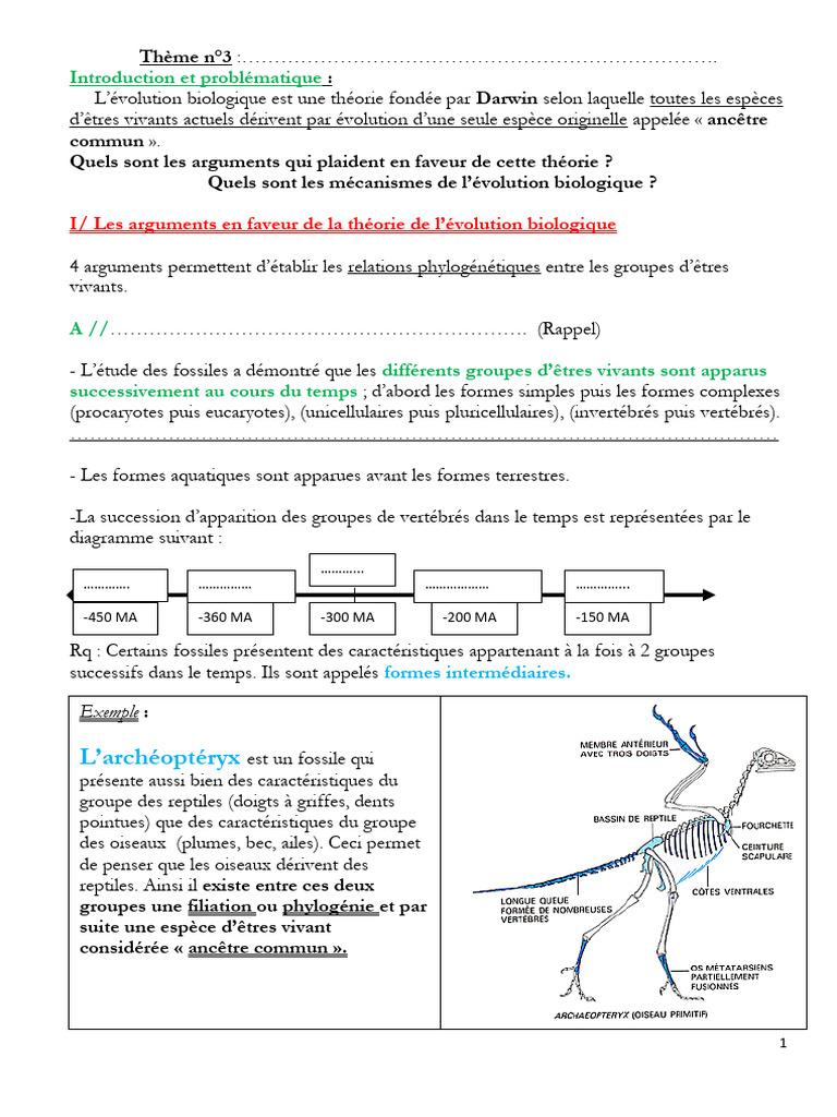 Arguments et mécanismes de l'évolution | PDF | Espèces | Évolution
