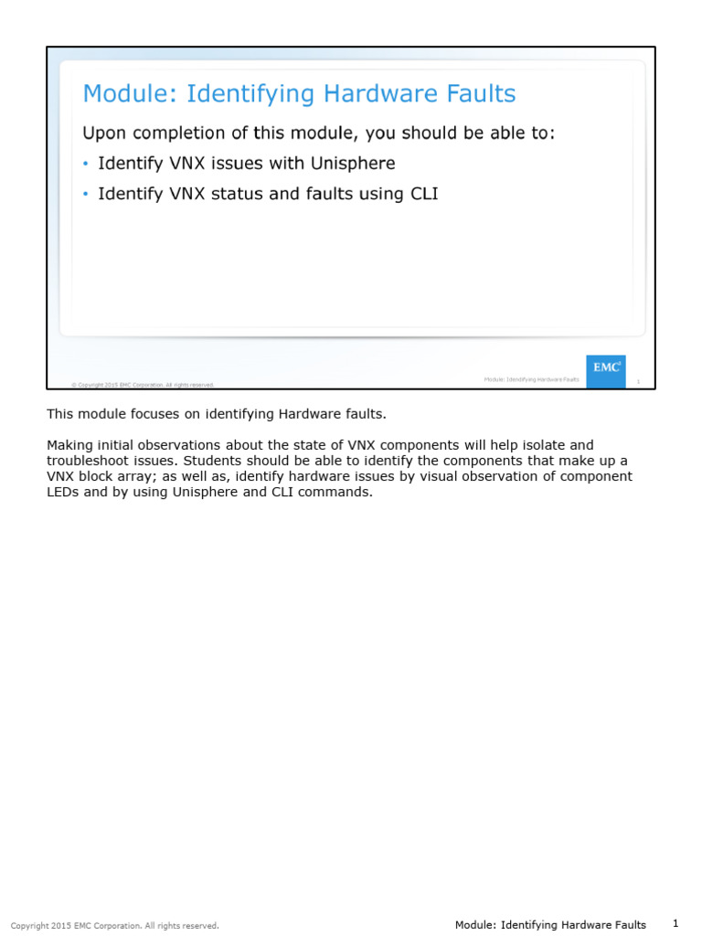 VNX Hardware Fault Identification Guide | PDF | Computer Data Storage ...