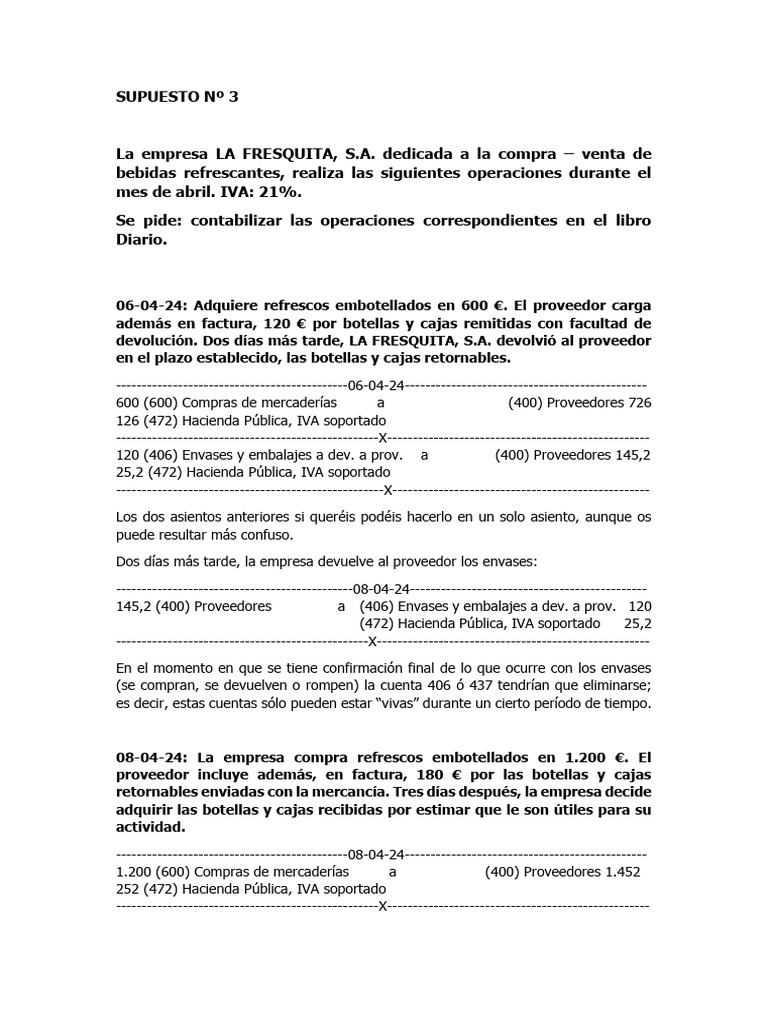 Contabilidad de Compras y Ventas de Bebidas | PDF