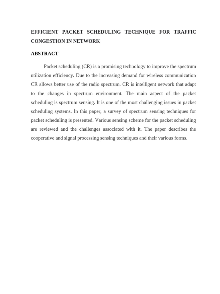Efficient Packet Scheduling for CR Networks | PDF | Channel Access ...