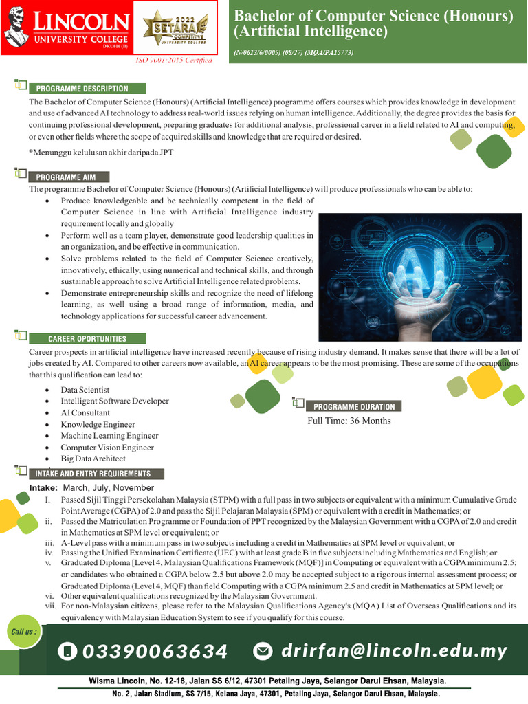 Bachelor of Computer Science Honours Artificial Intelligence (7) | PDF