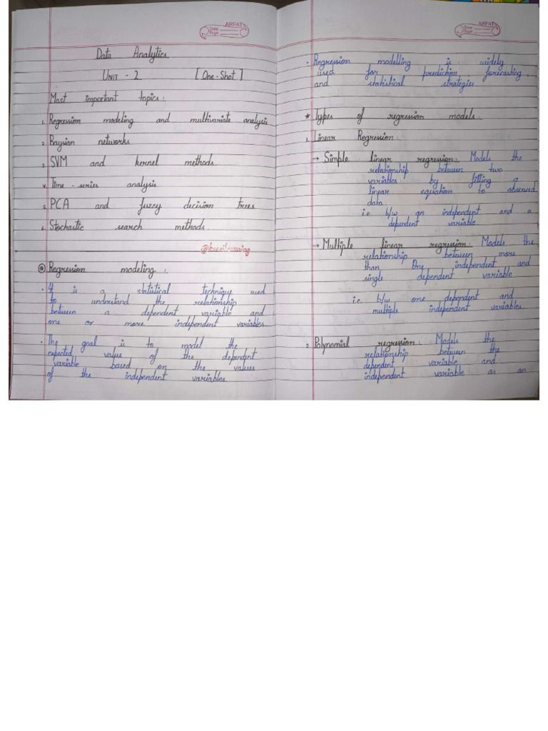 DA Unit 2 Notes for OneShot Video by Brevilearning YT Compressed.pdf | PDF