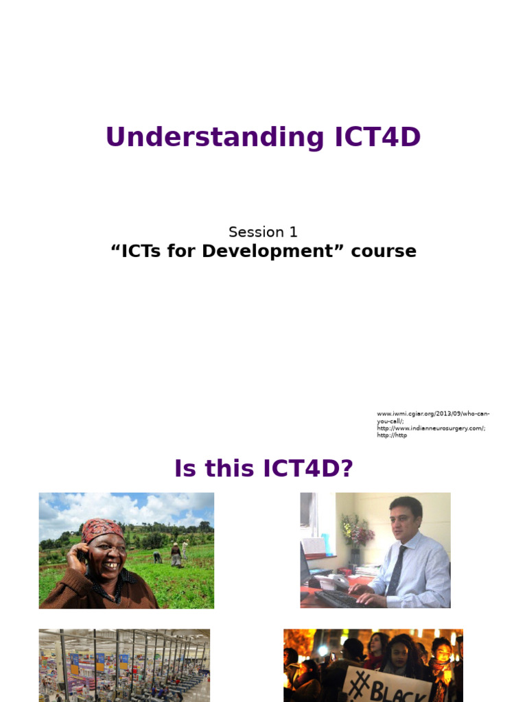 Introduction to ICT4D Concepts | PDF | Information | Millennium ...