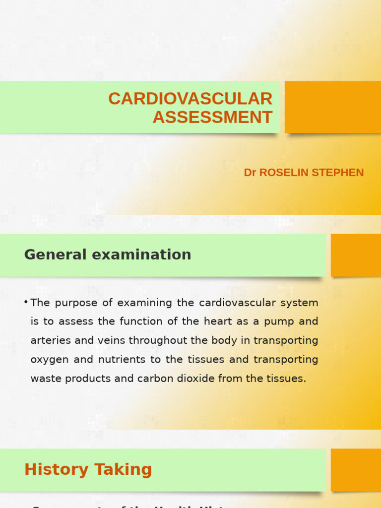 Cardiovascular Assessment Guide | PDF | Pulse | Heart