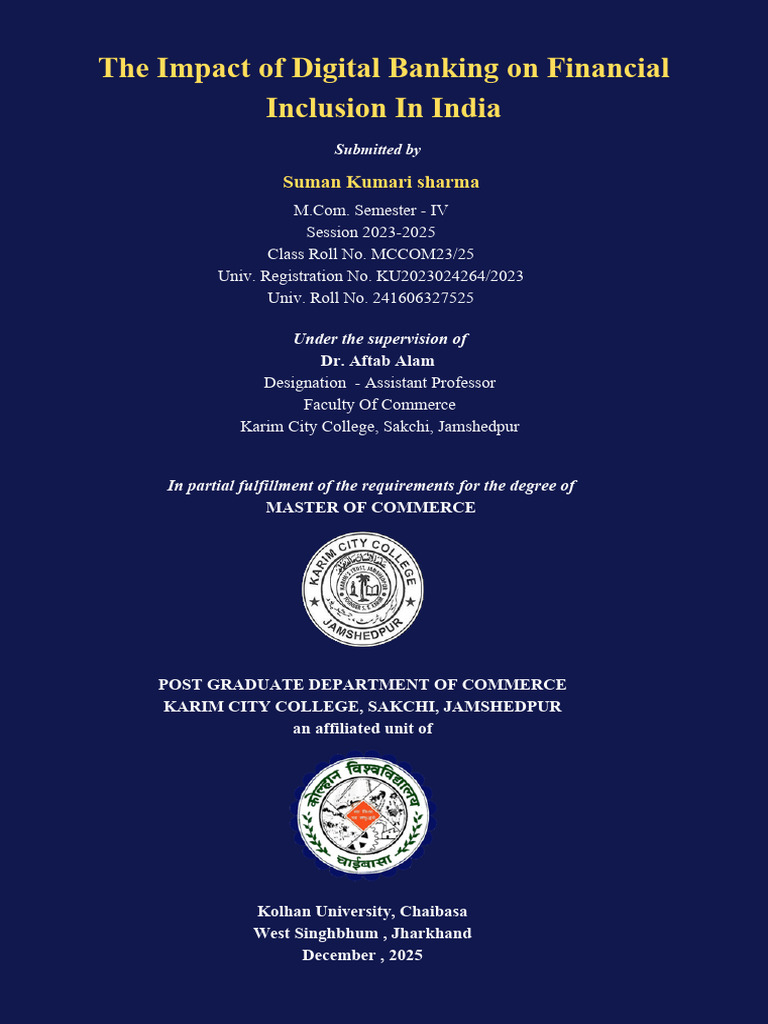 Digital Banking's Role in India's Inclusion | PDF