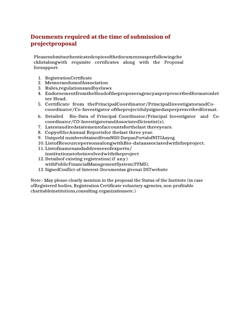 Project Proposal Submission Requirements | PDF