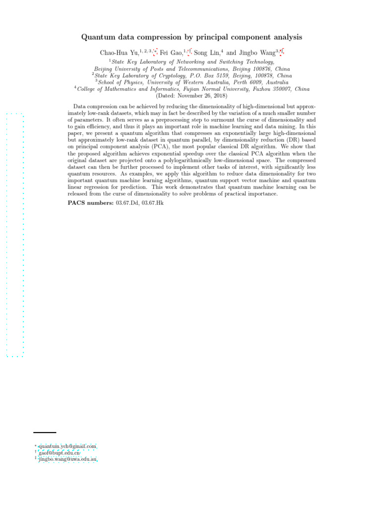 Quantum PCA for Data Compression | PDF | Principal Component Analysis ...