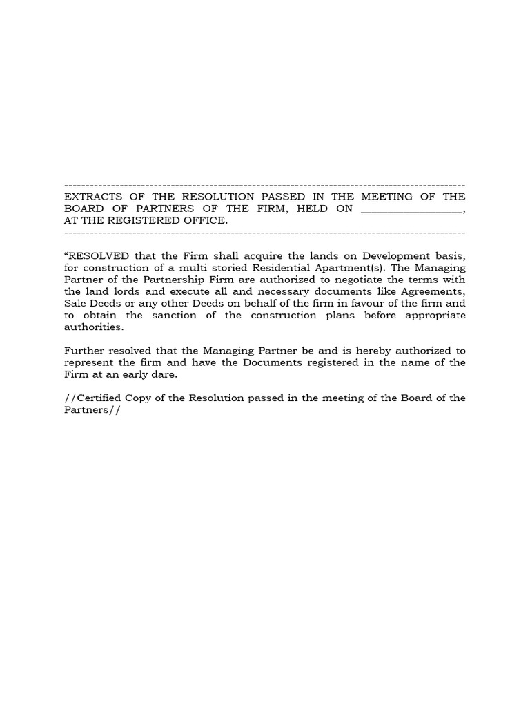 Resolution Letter - Draft - Letter Head | PDF
