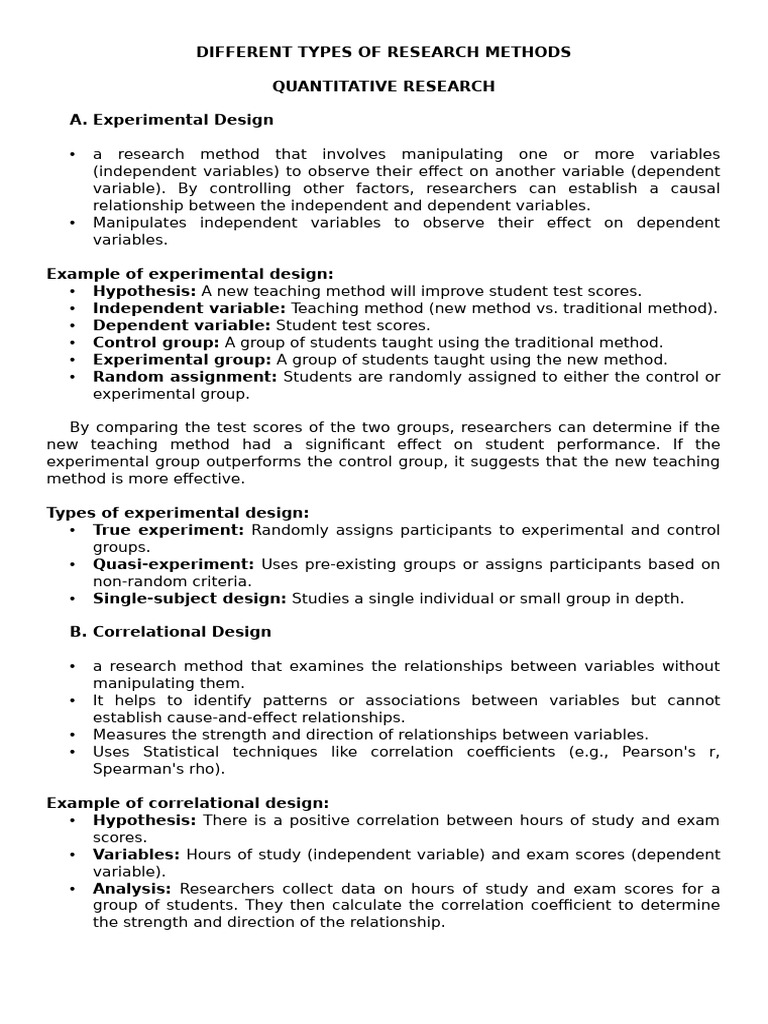 Types of Research Methods Explained | PDF | Qualitative Research ...